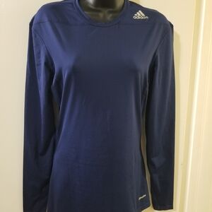 Adidas Techfit Climalite Long Sleeve Compression Top Navy Size Medium